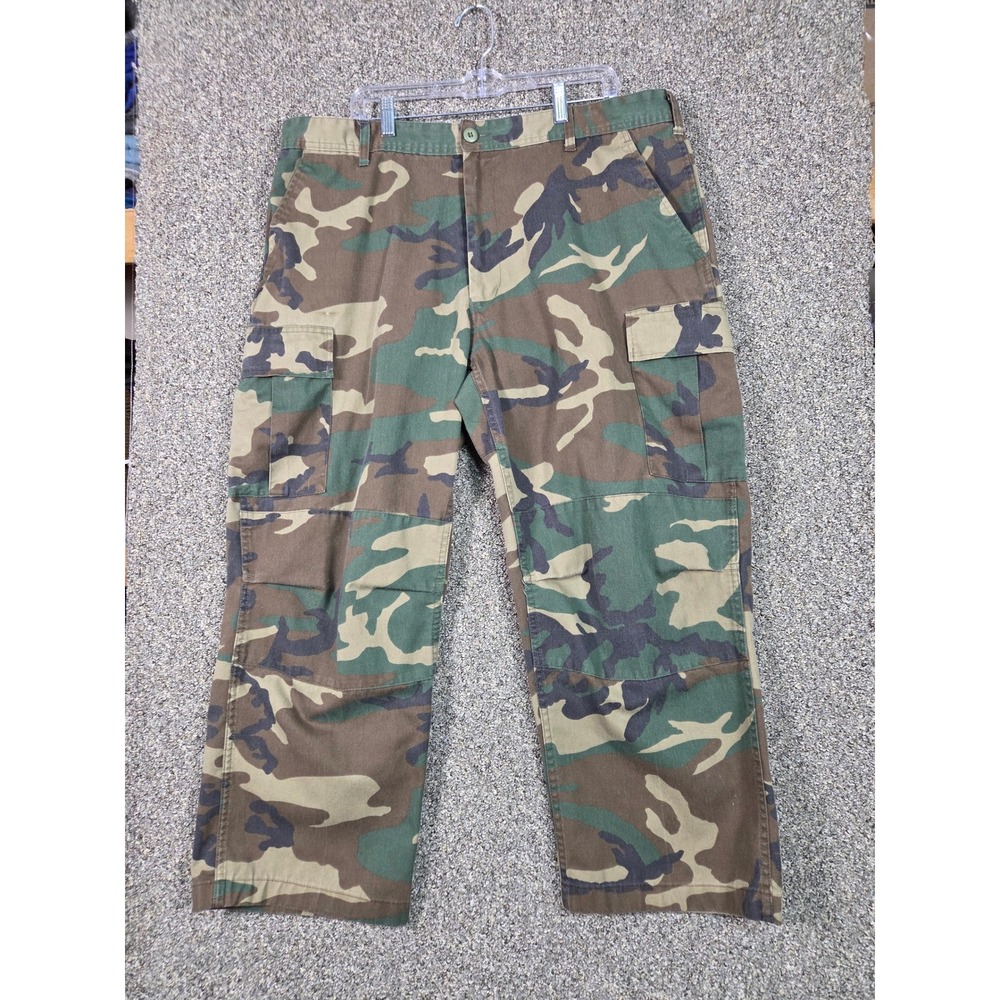 Rothco BDU Pants Men XL Regular Green Woodland Camo Cargo Combat Trousers